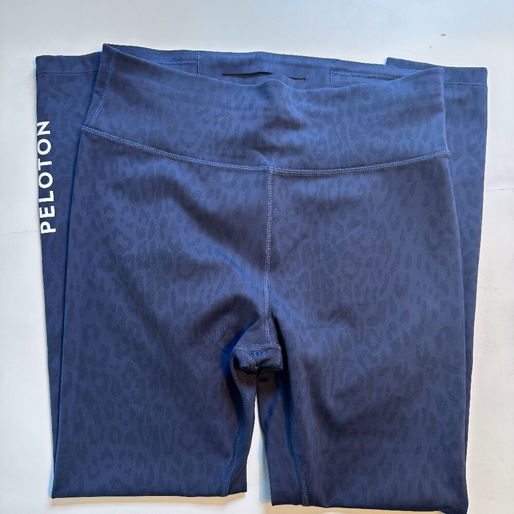Navy Blue Leopard Print Peloton Leggings